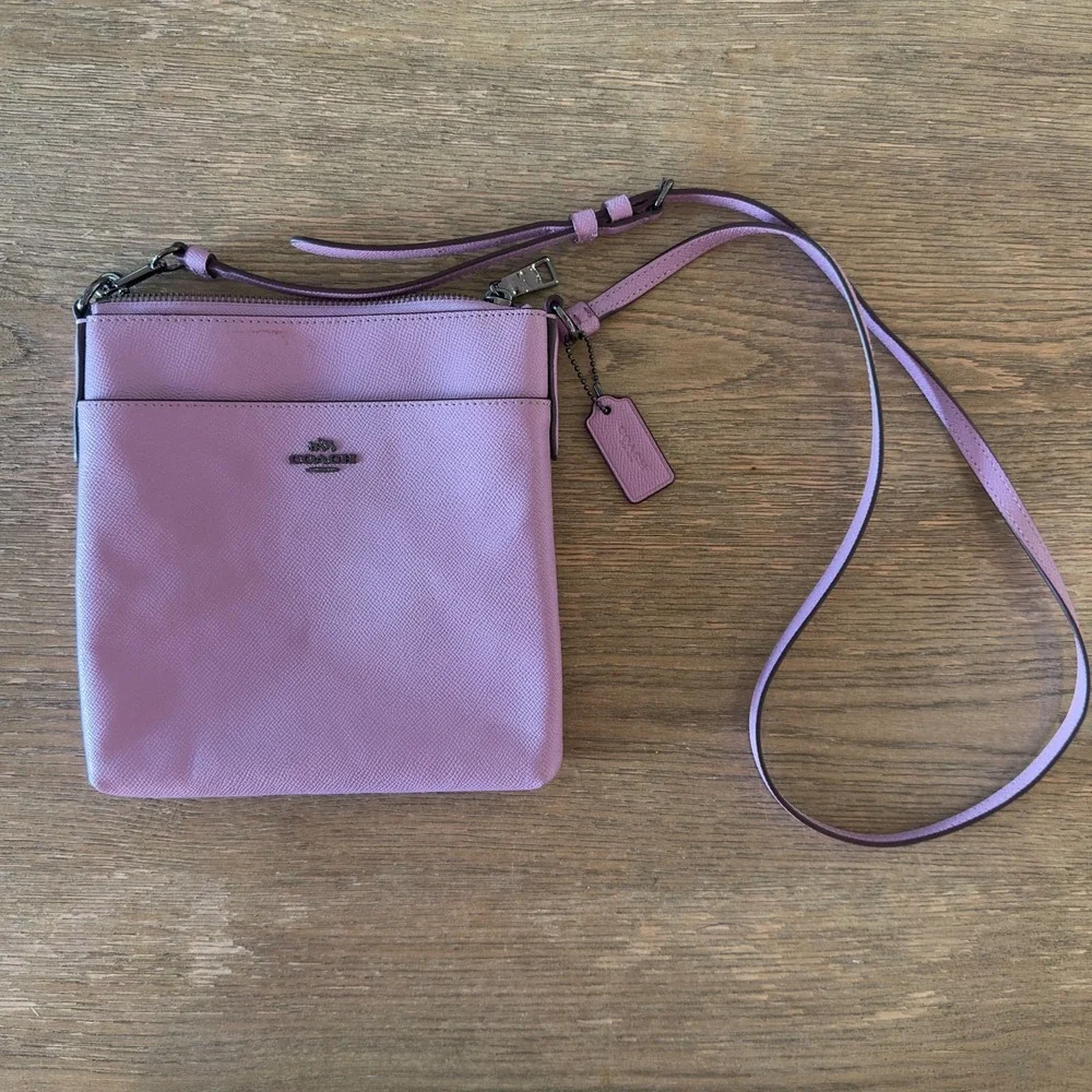 COACH Kitt Messenger Crossbody Bag-Crossgrain Leather-Limited Edtn Lilac-#59975